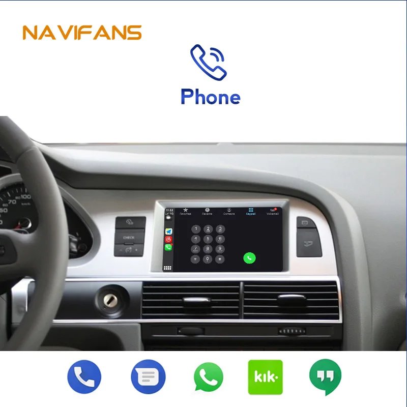 Автомобильный беспроводной мультимедийный плеер Apple CarPlay Android для Audi A6 C6 2009 2010 2011