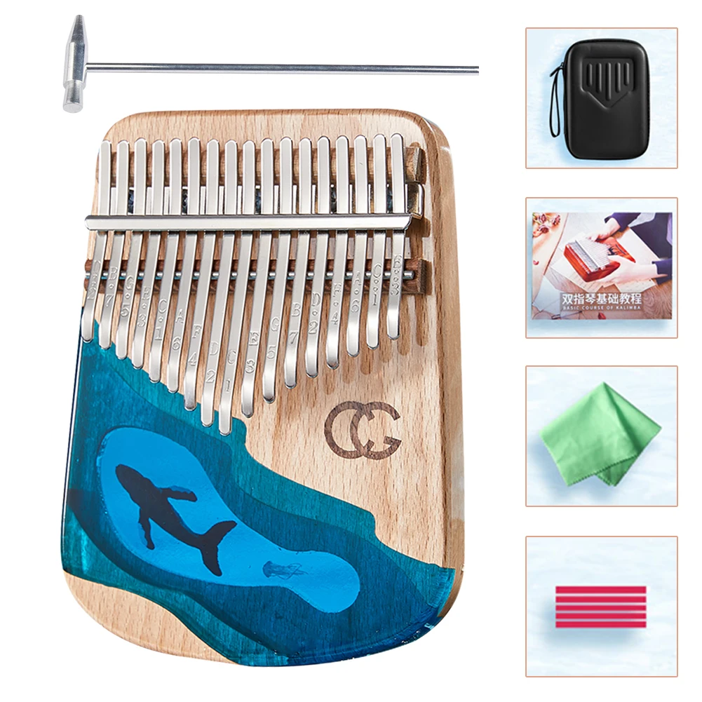 

Kalimba 17 Key Wooden Calimba Thumb Piano Beech Mbira Musical Keyboard Instrument With Songbook Accessories Christmas Gift