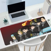 anime fire force mouse pad gamer xxl computer gaming home desk mats mouse mat carpet anti slip office natural rubber mice pad