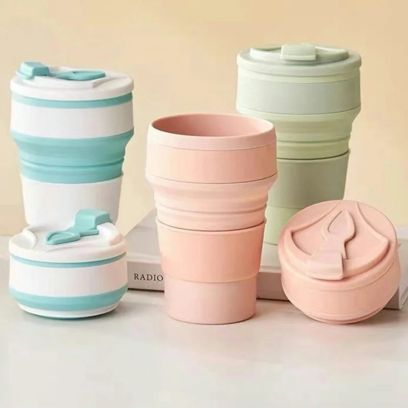 Портативная складная силиконовая чашка, экологически чистая чайная ...