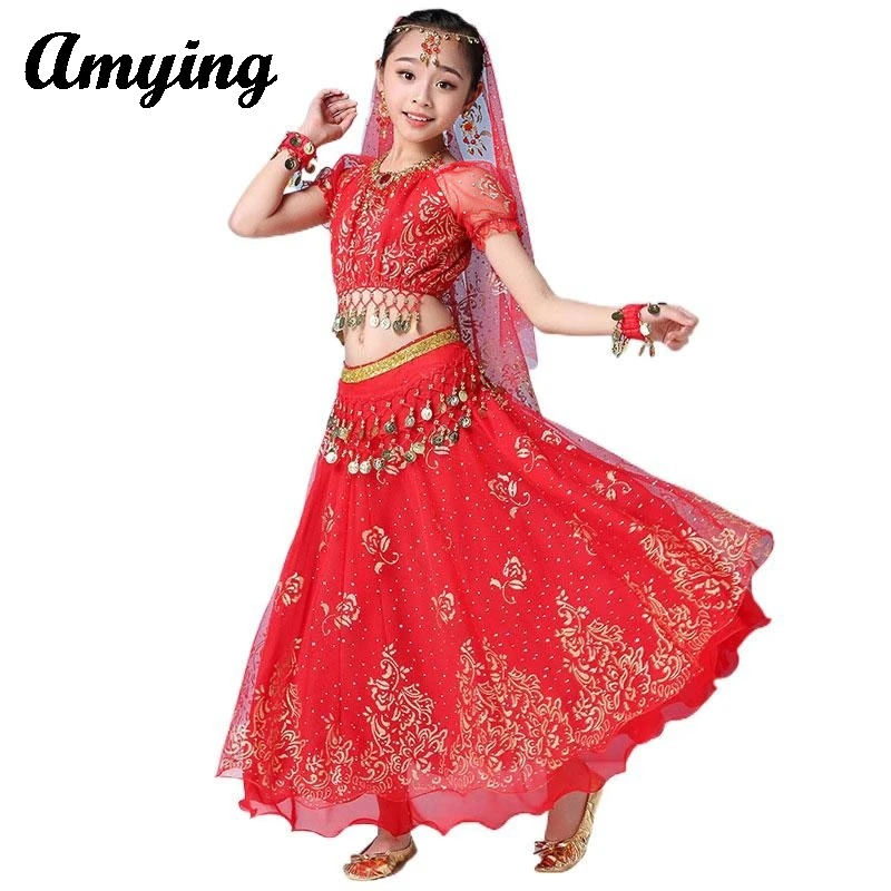 Детский костюм для танца живота тренировочная одежда танцев индийский