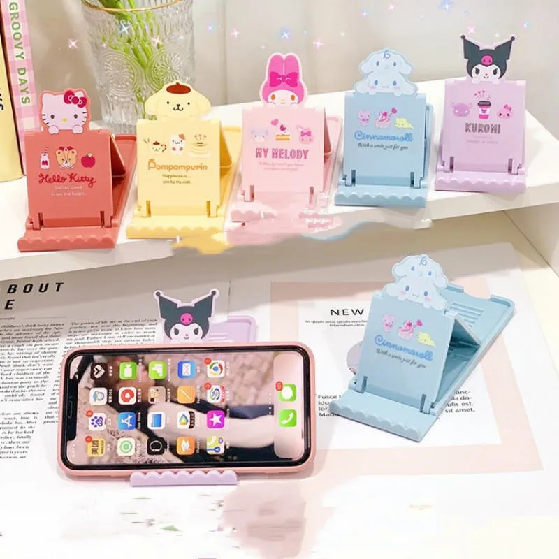 

Kawaii Sanrio Cell Phone Stand Hello Kittys Accessories Cute Beauty Cartoon Anime Adjustable Height Support Standtoys Girls Gift