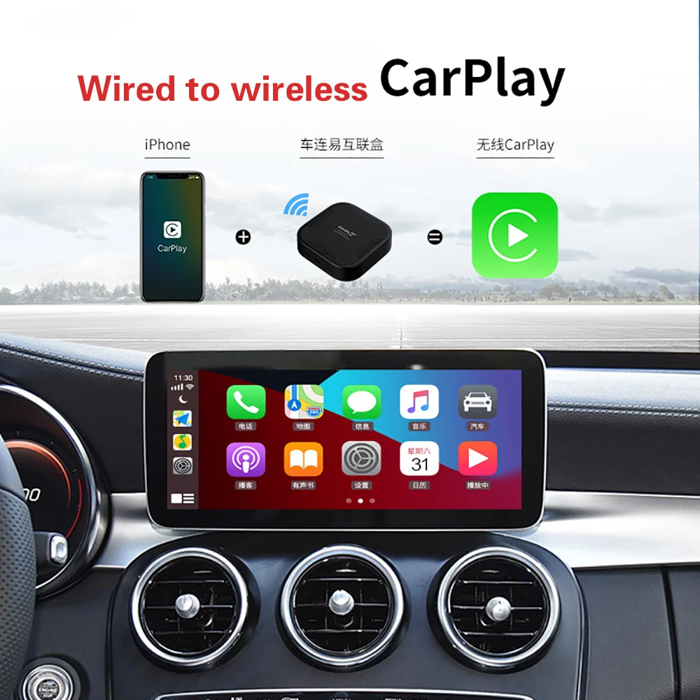 

Carplay Ai Box Android Snapdragon 4G+64G Wireless Android Auto GPS 4G LTE Smart Car Multimedia Youtube Netflix Adapter