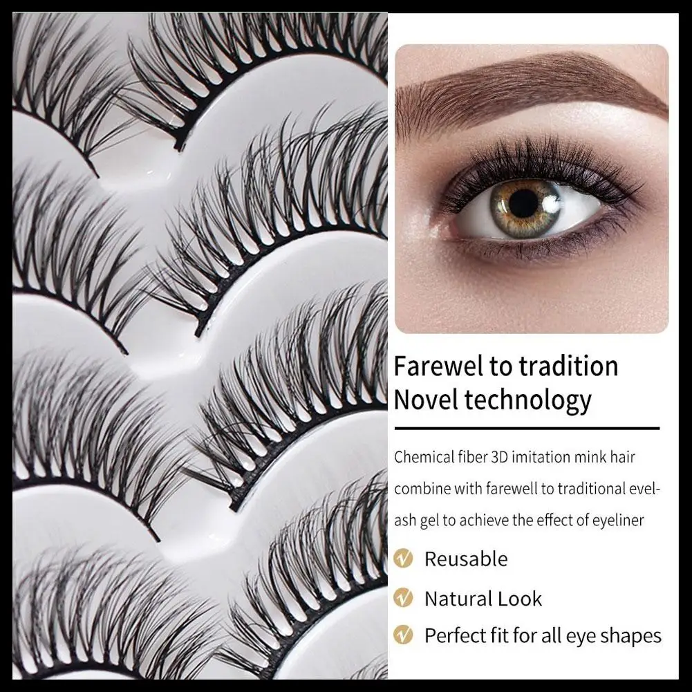 

5Pairs 3D False Eyelashes Strip Lashes Fluffy Mink Eyelashes Dramatic Eyelashes Volume Eyelashes False Fake Lashes Makeup H0R2