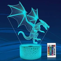 dragon 3d illusion lamp led night light with remote control 16 color changing room decor festival birthday gifts for boys
