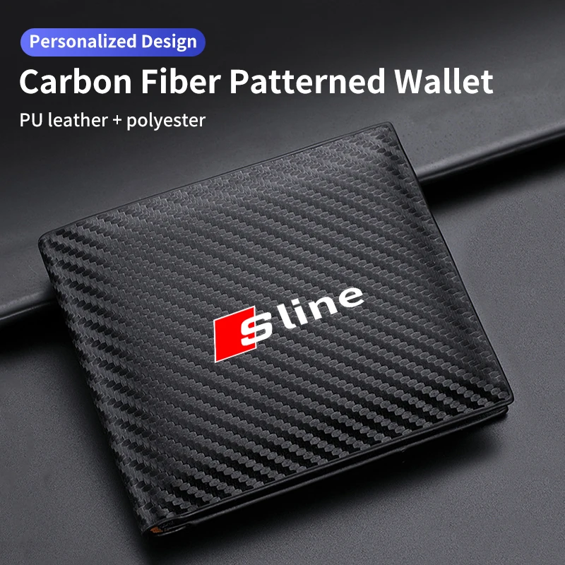 Мужской бумажник из углеродного волокна с логотипом автомобиля для Audi S Line S1 S3 S4 S5
