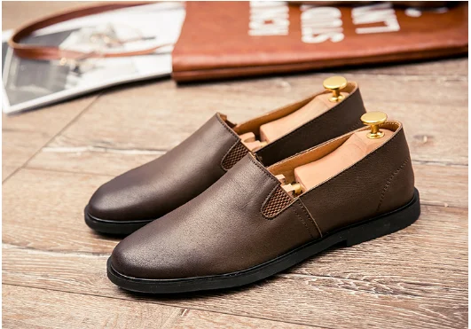 

A1041 New Autumn Leather Men's Casual Shoes Trend Embroidery One Foot Shoes Men's Board Shoes
