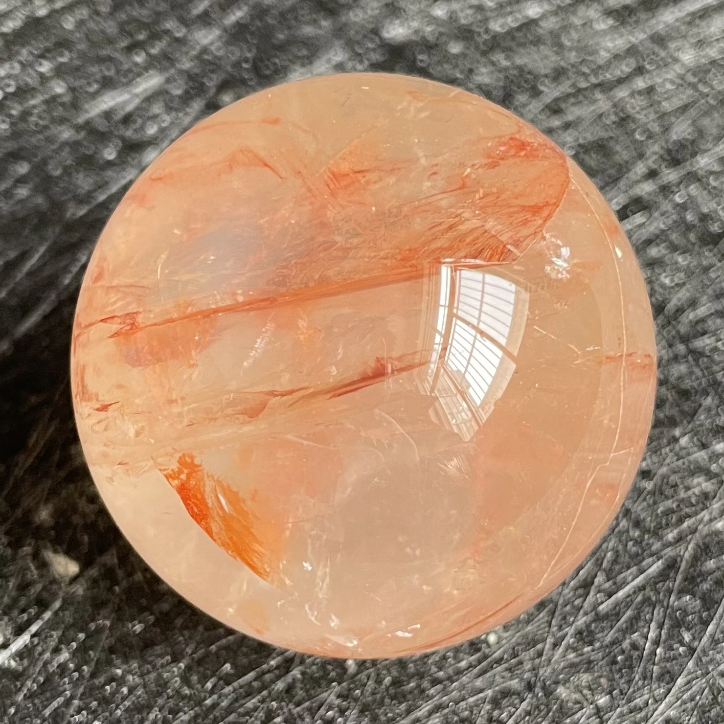 146 г натуральный камень огненный кварц хрустальный шар Радужная Сфера