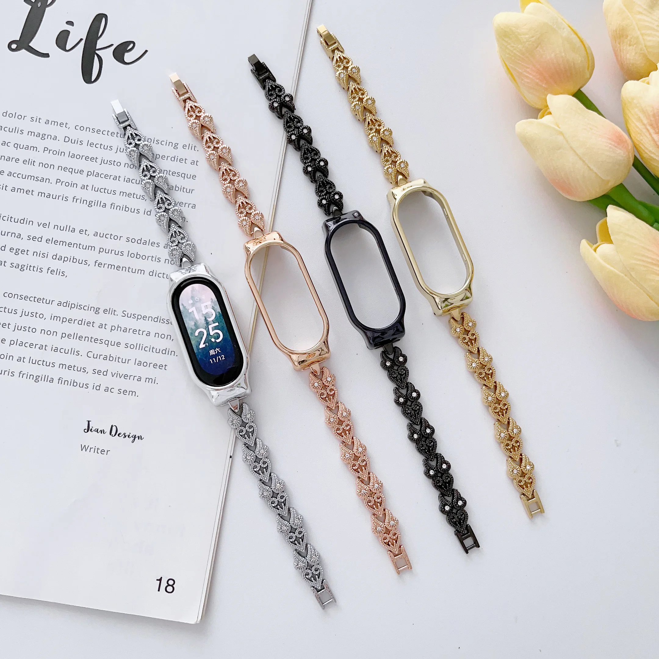 

Металлический браслет для Xiaomi Mi Band 7 6 4 5, Безвинтовой браслет из нержавеющей стали для Mi Band 7 6 4 3 5