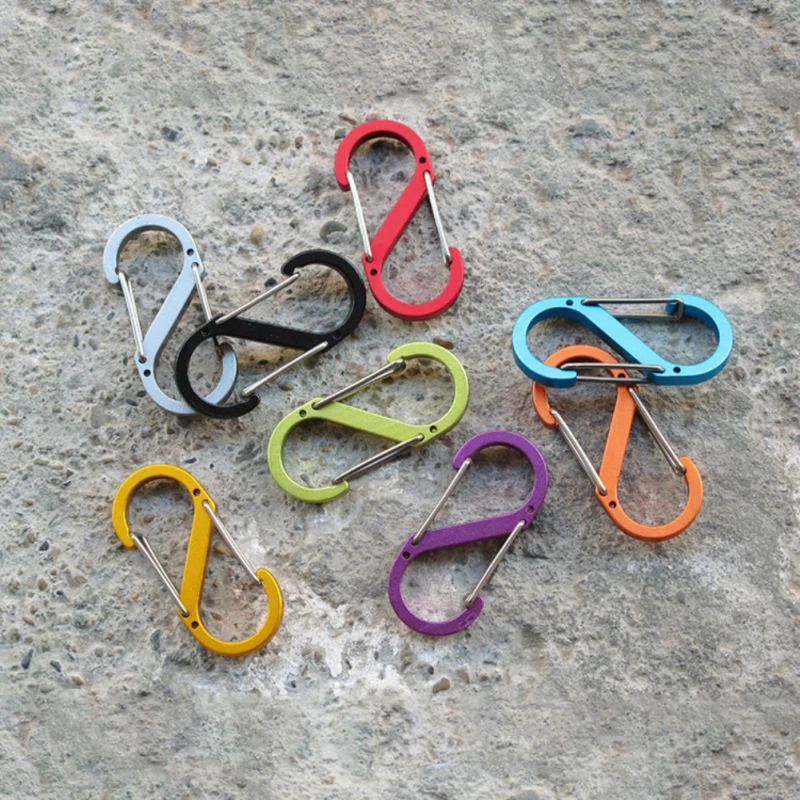 

S-образная Пряжка для альпинизма кемпинга 8-образная Пряжка маленький алюминиевый сплав быстрая подвесная Пряжка для повседневного использ...