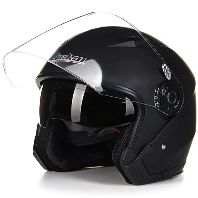 

Universal Motorcycle Helmet 3/4 Double Lens Safety Helmet Scooter Vintage Helmet 3/4 Anti-UV DUAL VISORS Helmet Moto DOT ECE
