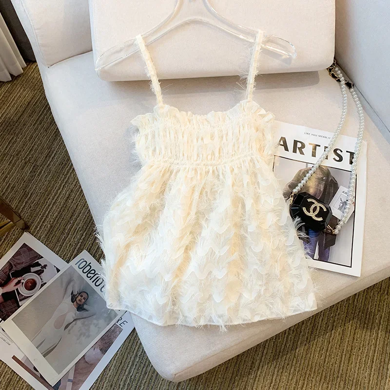 Новинка лета 2024 женский топ на бретелях высококачественный Модный укороченный