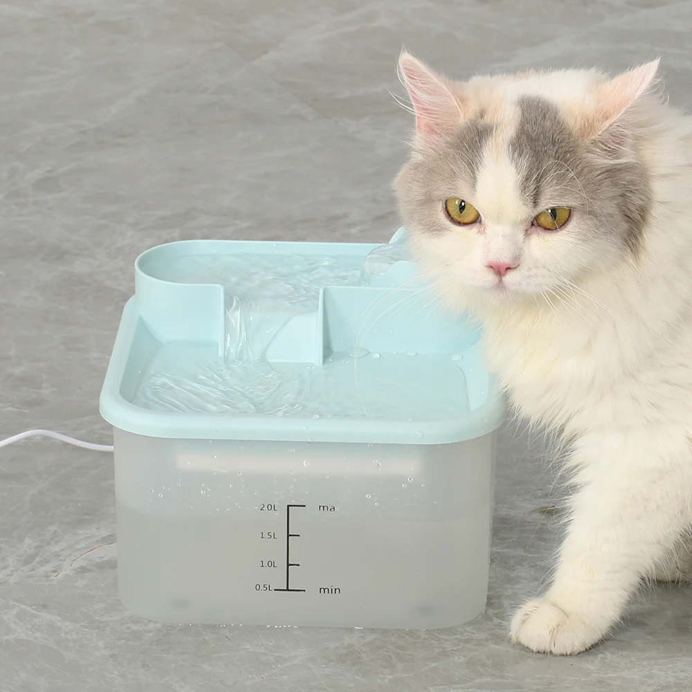 

2L Cat Water Fountain Auto Filter USB Electric Mute Cat Drinking Bowl Recirculate Filtering Drinker for Cats Pet Water Dispenser