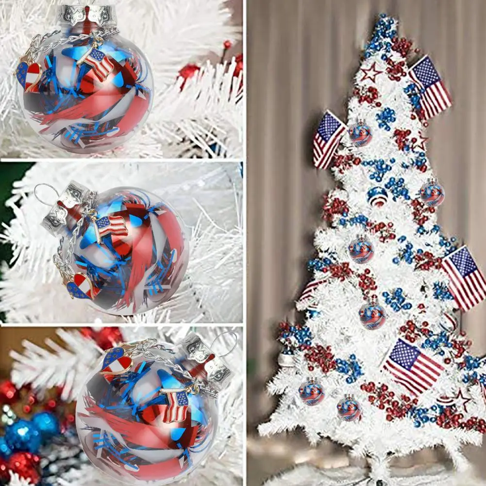 

Ball Ornament Sequins Filled Festive Colorful Patriotic Independence Day Hanging Ball Holiday Supplies
