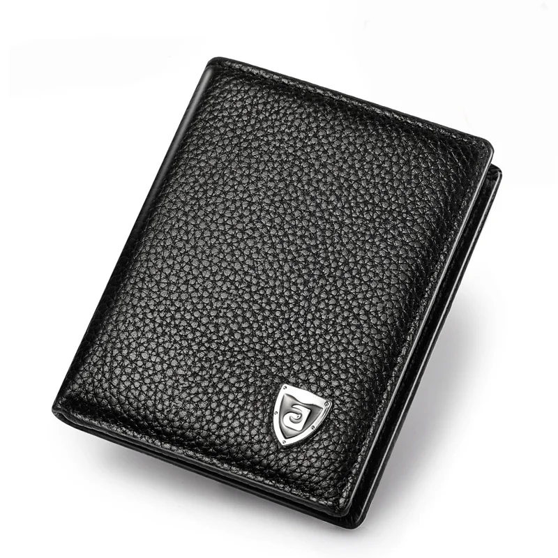 Fashion Men Wallets Genuine Leather Slim Bifold Card Holder Wallet
