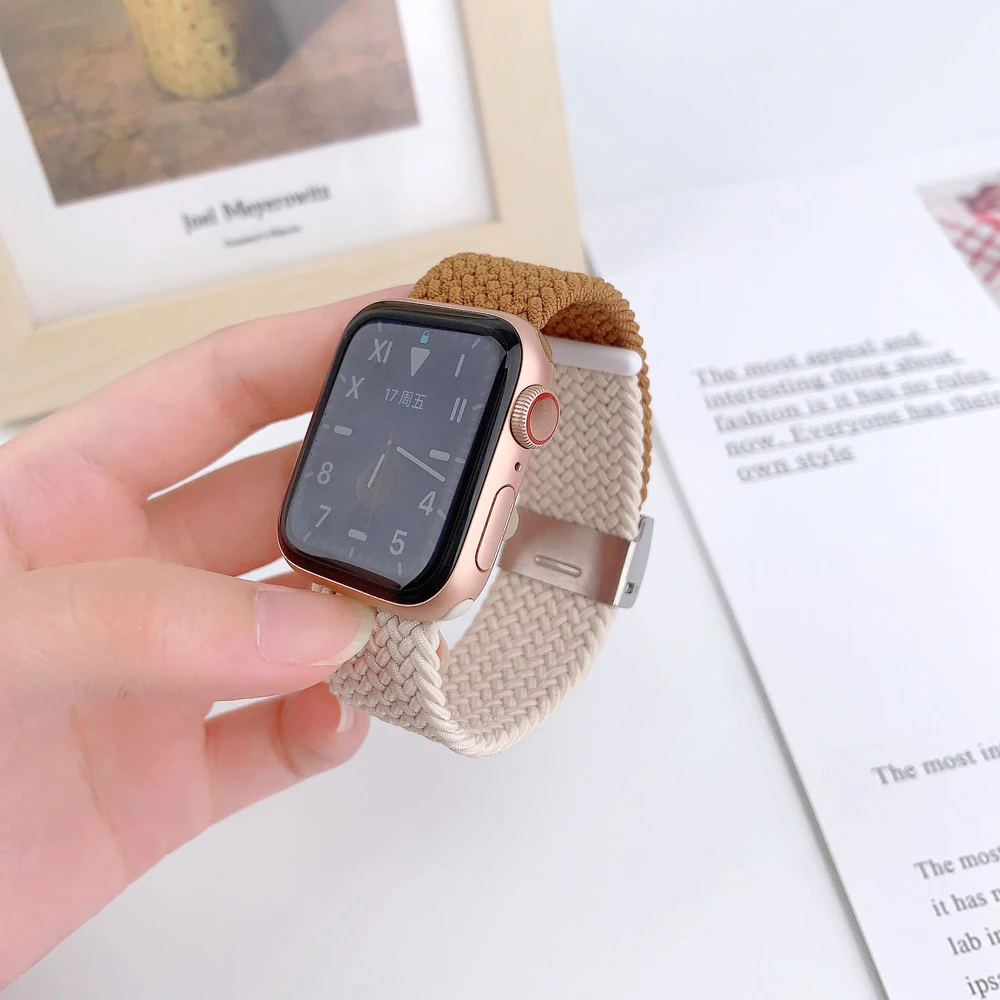 Braided Strap for Apple Watch 8 Ultra 7 Band 49mm 41mm 45mm Nylon Bracelet Correa IWatch Series 6 3 4 5 SE 38mm 40mm 42mm 44mm