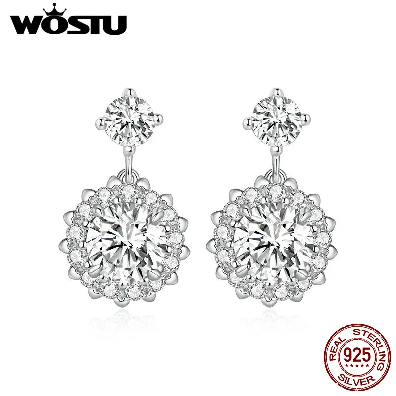 

Женские серьги-подвески в форме цветка, с муассанитом