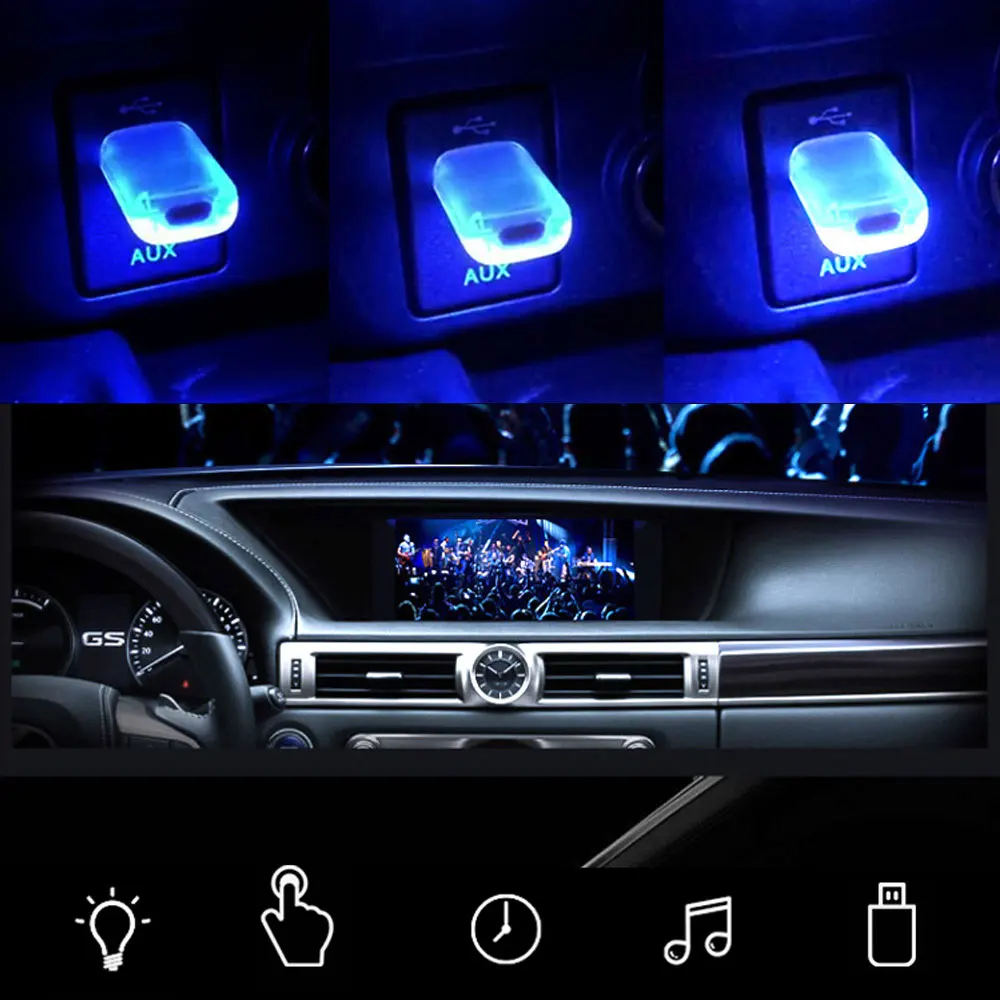 

Mini USB LED Car Light Auto Interior Atmosphere Light Emergency Lighting Light PC Auto Colorful Decorative Lamp Car Accessory