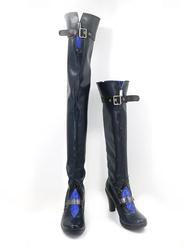 Ботинки для косплея Acheron Shoes Honkai: Star Rail Prop, длинные красные и синие ботинки для Хэллоуина, реквизит для комиксов