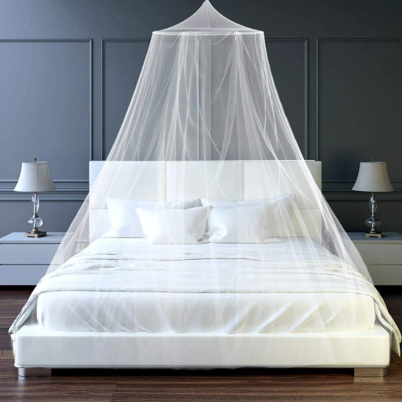 

3 Colors Summer Elgant Hung Dome Mosquito Net For Double Bed Summer Polyester Mesh Fabric Home bedroom Baby Adults Hanging Decor