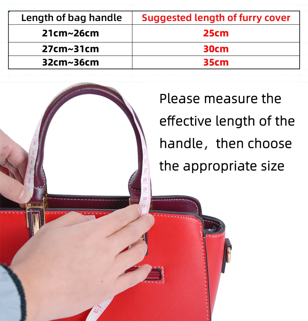 Tanqu Universal Fur Furry Hook Loop Fastener Sleeves Cable Cover for Leather Rope Handles for O Bag Obag Women Shoulder Handbag