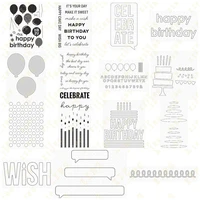 balloon happy birthday cake numbers new arrival metal cutting dies clear stamps scrapbook diary secoration embossing template