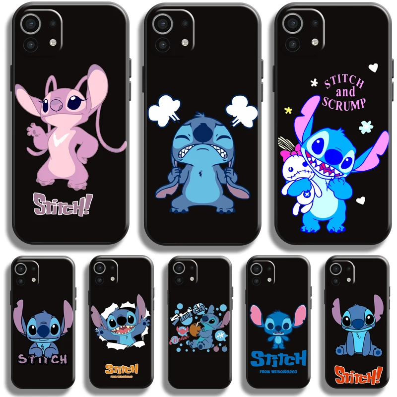 

Cartoon Cute Lilo Stitch For Xiaomi Mi 11 11 Lite 5G Phone Case Soft Coque Funda Black Liquid Silicon