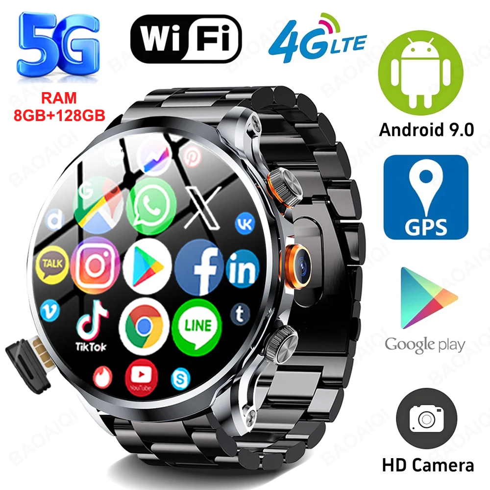 Смарт-часы 1 95 дюйма AMOLED 1100 мАч 5G/4G Android 9.0