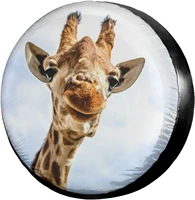 cute giraffe pattern spare tire cover waterproof dust proof uv sun wheel tire cover fit for many vehicle