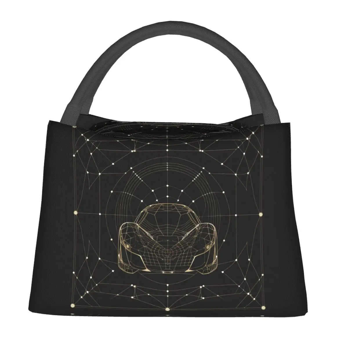 

Passionate Sports Car Lunch Bag For Unisex Astro Geometry Minimalist Art Print Lunch Box Travel Cooler Bag Oxford Lunch Bags