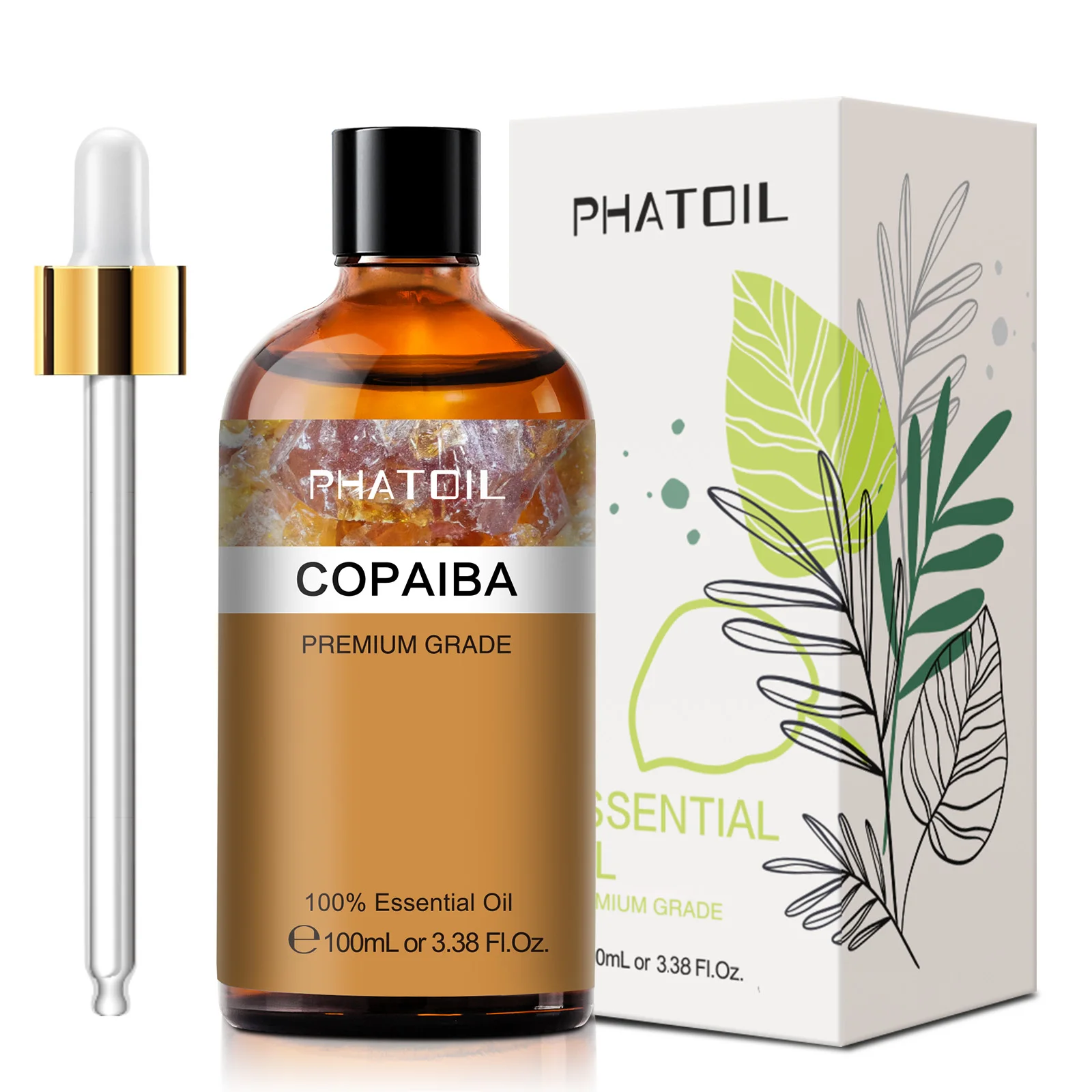 PHATOIL 100ML Copaiba Pure Essential Oils Helichrysum Neroli Australian Tea Tree Lemon Eucalyptus Turmeric Oregano Spearmint Oil