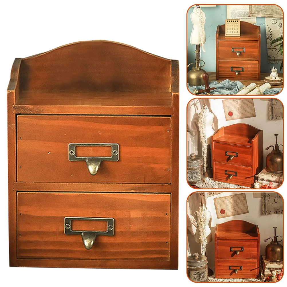 

Box Drawer Wooden Stationery Office Cable Hide Holder Style Tabletopuse Versatile Storage Desktop Desk Organizer