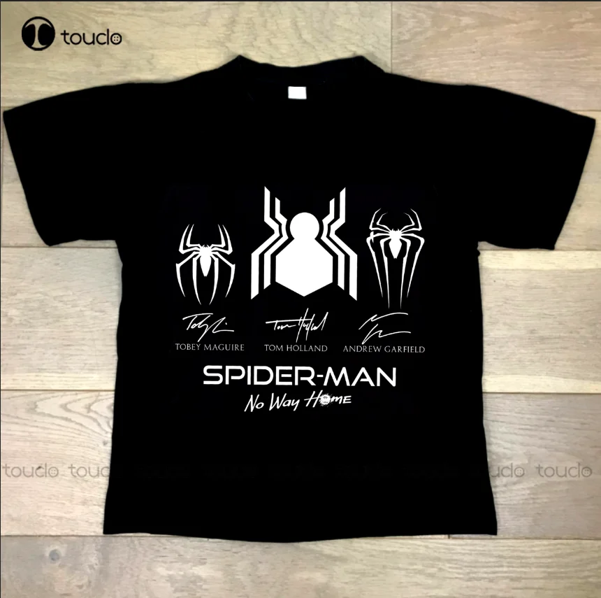 Spiders Spider Brothers Tobey Maguire Andrew-Garfield Tom-Holland No Way Home Signature Classic Black T-Shirt Car Shirts Xs-5Xl