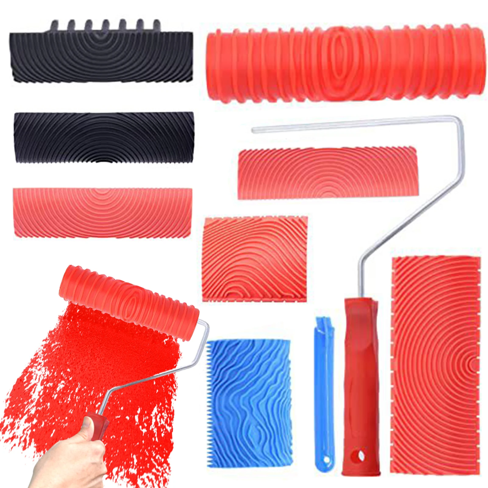 

Набор лакокрасочных роликов с рамками для покраски стен, ручка для покраски стен и потолка, домашняя покраска