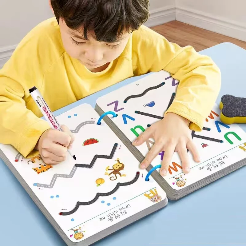 

Educational Toy Children Montessori Drawing Toy Pen Control Training Color Shape Math Match Game Set Toddler Learning Activities