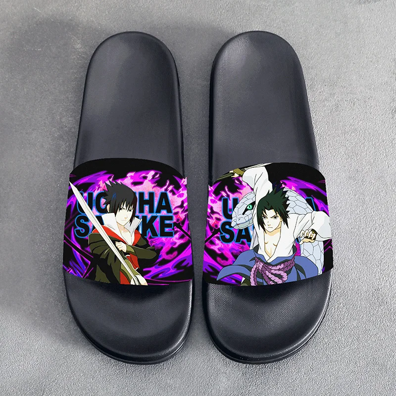 Летние сандалии тапочки аниме Наруто Учиха Саске для косплея мультяшная обувь
