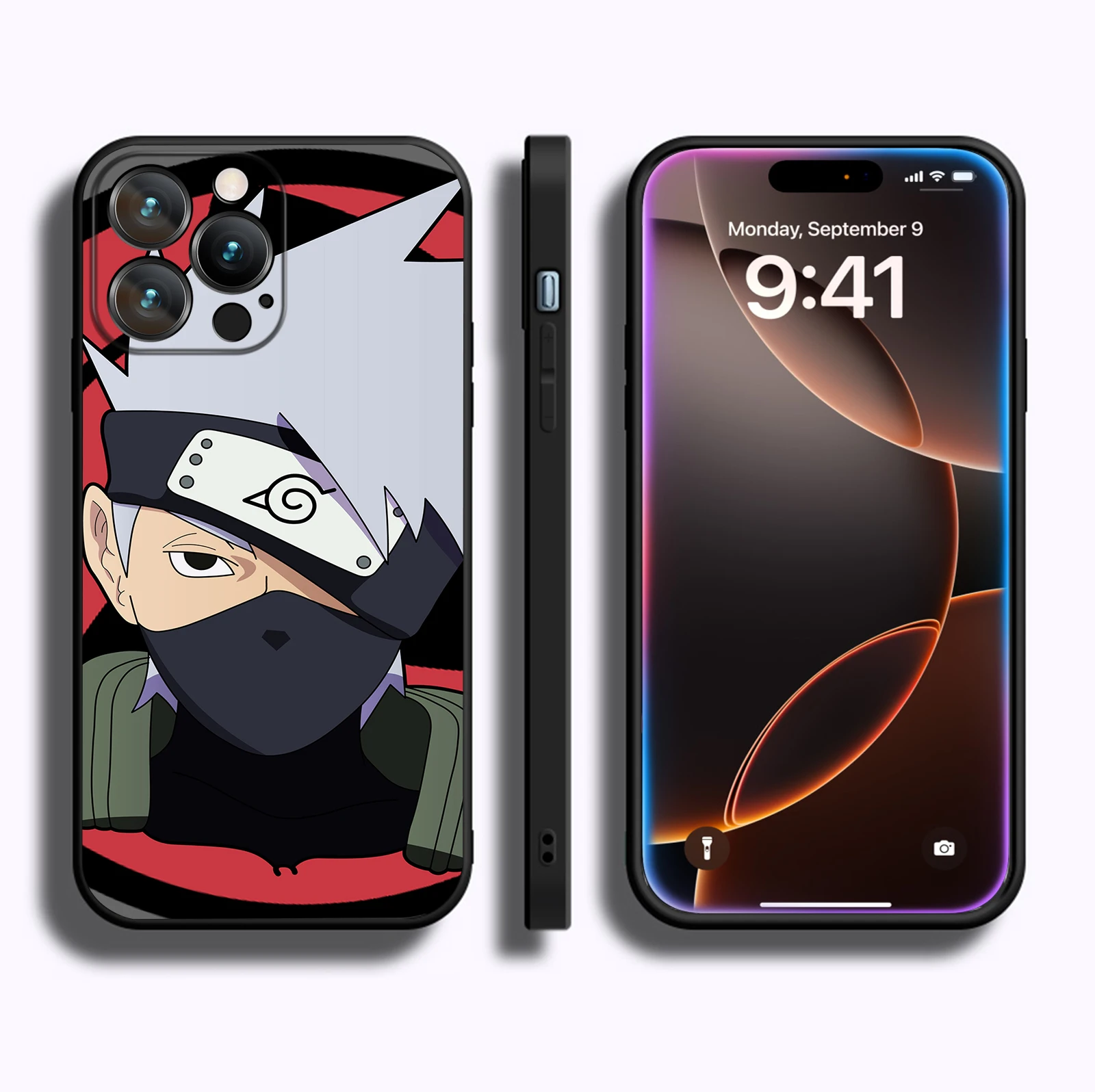 MINISO чехол для iPhone 16 Pro Max аниме Какаси Hokage Raikiri мягкий силиконовый 15 14 13 12 11 Plus