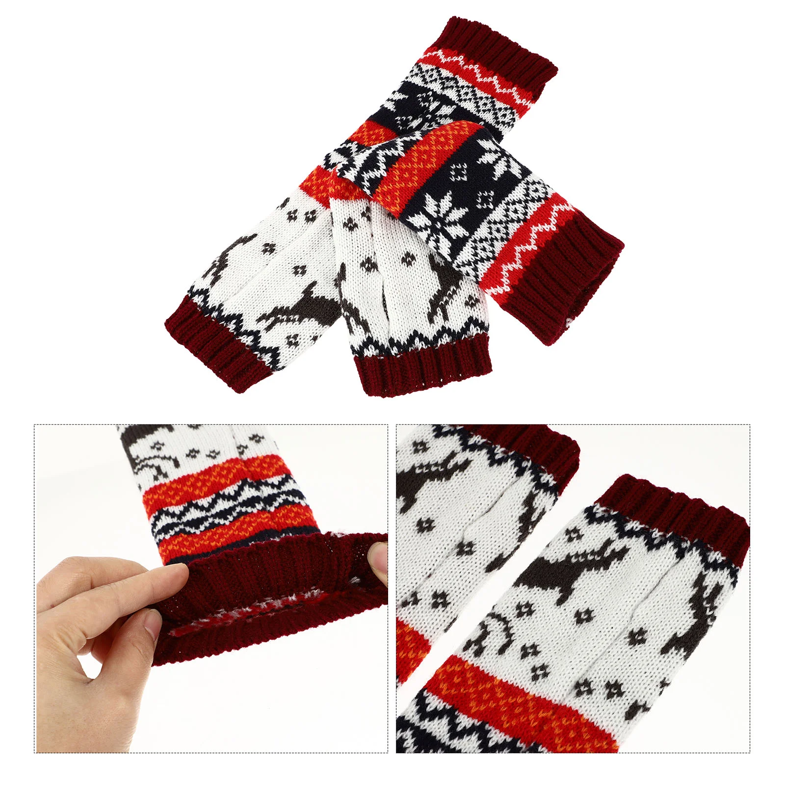 

1 Pair of Decorative Knitted Oversleeve Winter Arm Sleeves Half-Finger