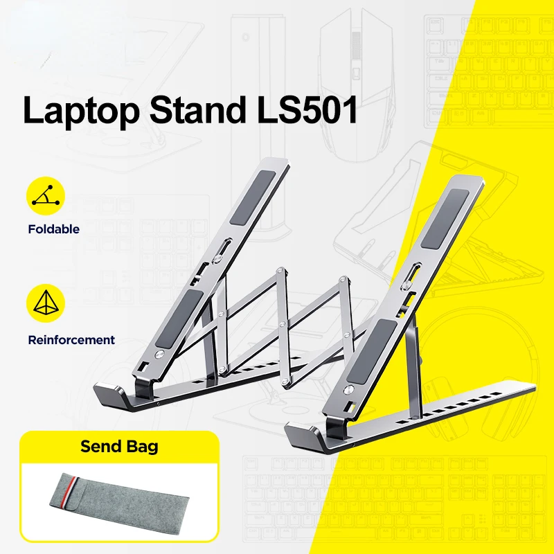 

501 Laptop Stand Aluminum Alloy Adjustable Matte Gray Notebook Stand Compatible with 10-15.6 Inch Notebook Computer