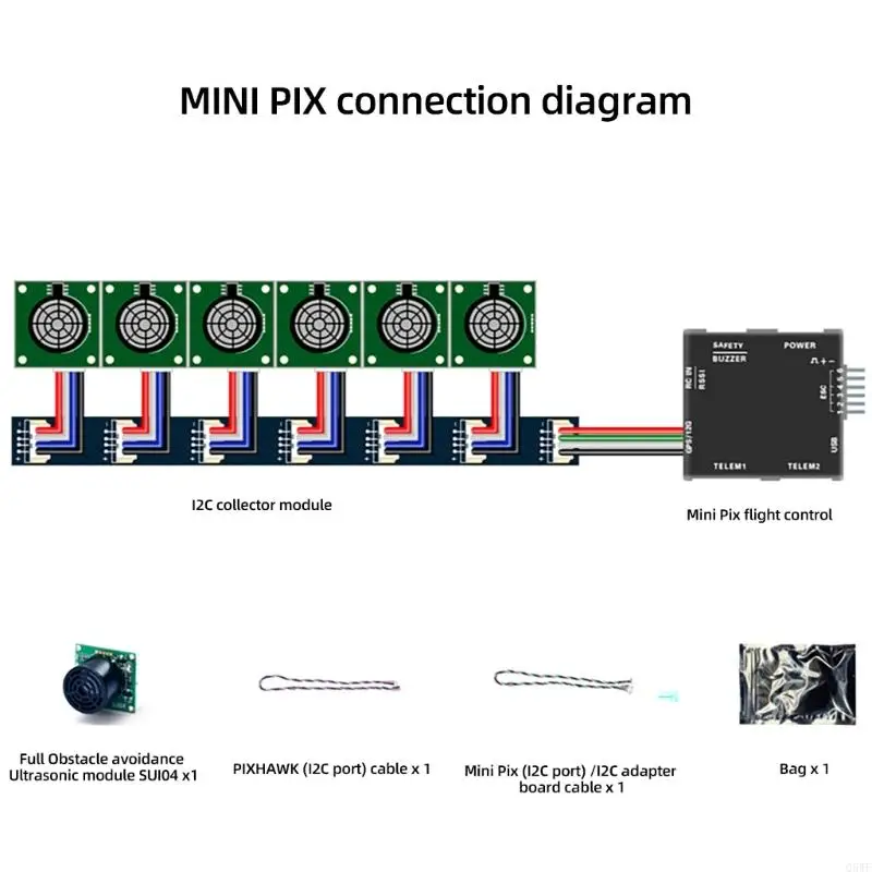 Фото Q5WF Компактно ультразвуковые датчики расстояния Измерение Модуль Модуль легкий дизайн для многоотровневого беспилотника со 30 №3
