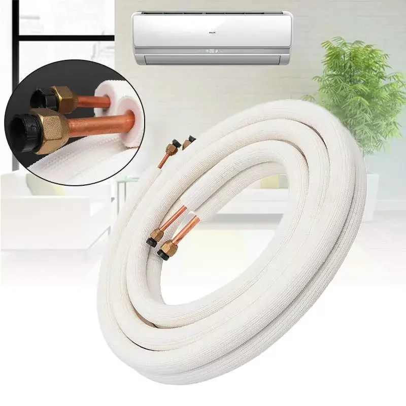 

3 Meter Air Conditioner Pair Coil Tube 1/4'' 3/8'' Insulate Copper Aluminum Pipe Split Line Wire Air Conditioner