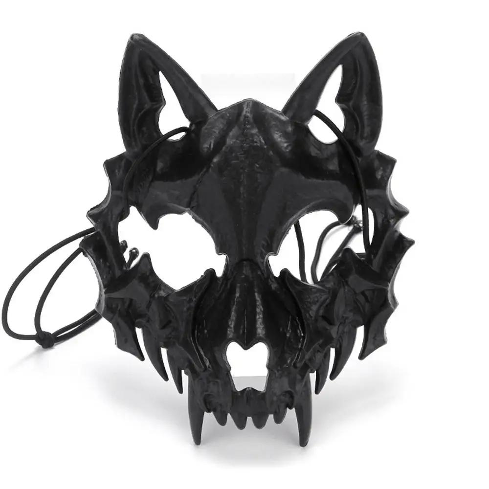 

1 шт. маска волка черная/белая половина лица Дракон Тигр человек ужас косплей реквизит искусственная кожа индивидуально упакованная
