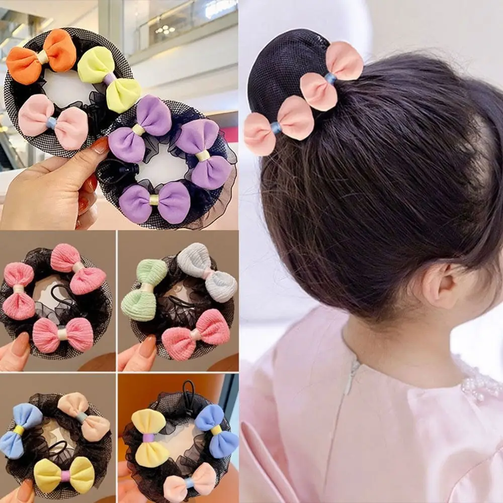 

Bowknot Flower Bowknot Hair Net Hair Styling Tool Hair Ornaments Coil Hair Artifact Fabric Ball Head Hair Curler Girls Kids