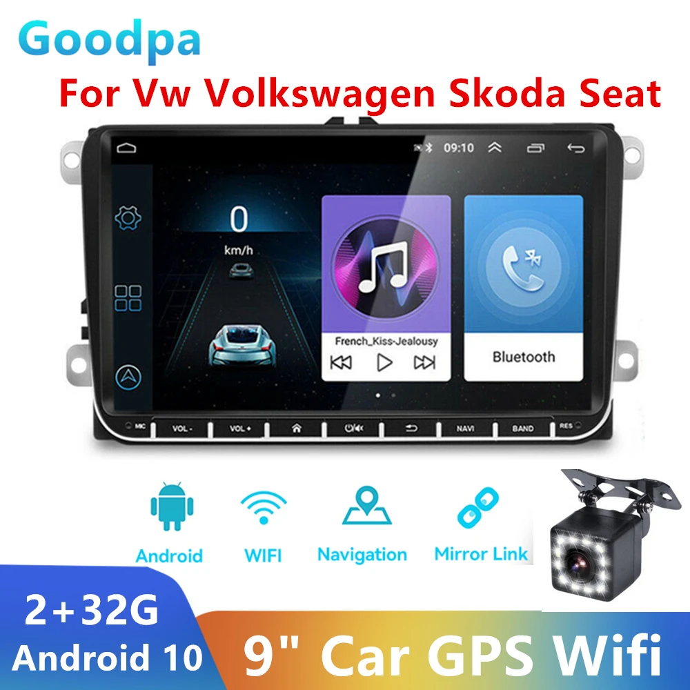 

2 Din Android 10.1 Car Radio 12V Gps Wifi Stereo Bluetooth Receiver HD 2Din Car Multimedia Player For VW Volkswagen Golf Polo