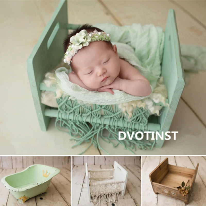 Dvotinst Newborn Photography Props Baby Retro Posing Bed Basket Bathtub Cribs Fotografia Accessories Studio Shoots Photo Prop