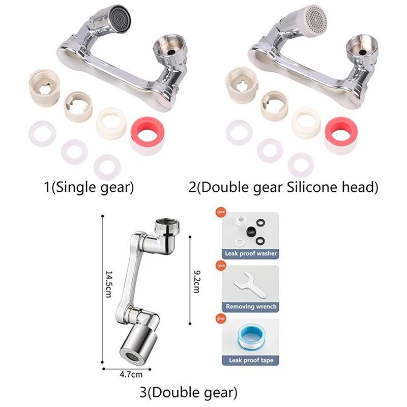 

1080° Rotation Faucet Aerator Splash Filter Kitchen Tap Extend Nozzle Faucet 22/24mm Adaptor Faucets Bubbler