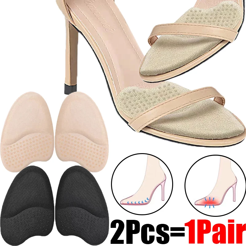 Forefoot Insert Cushion Pads Women Soft Orthopedic Insoles High Heels Insoles Anti-slip Foot Pain Relief Pads Gel Shoe Insert