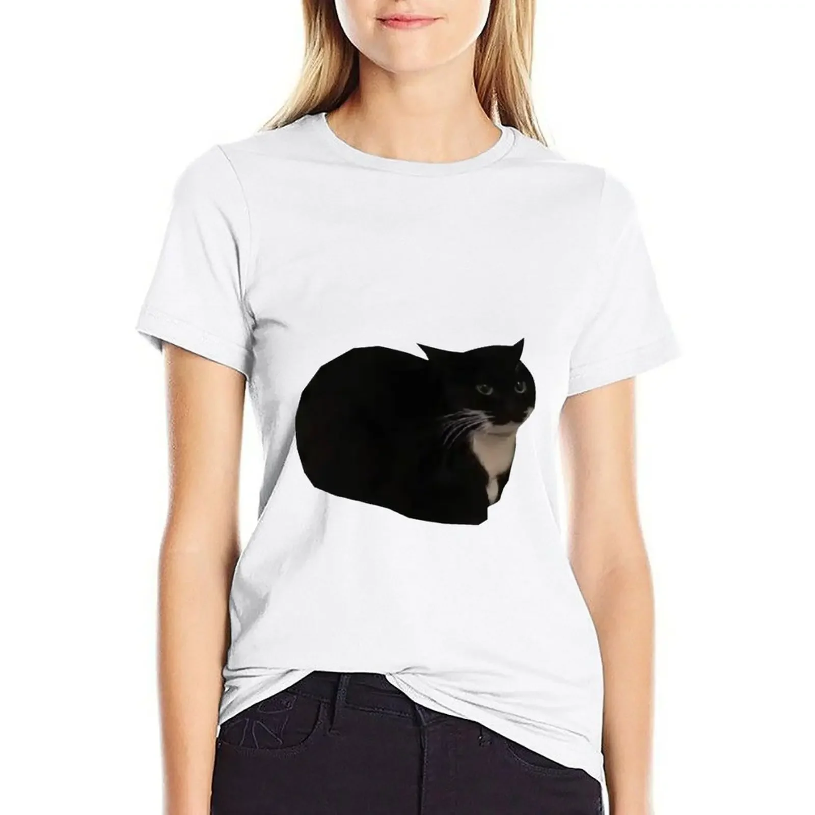 Maxwell футболка с котом блузка милые футболки большого размера для женщин