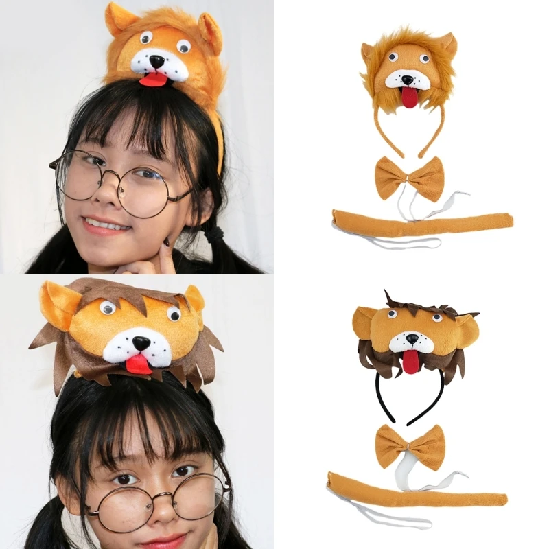 

AnimeExpo Lion Role Play Costume Plush Ear Headband/Tail Themed Party Dress Up