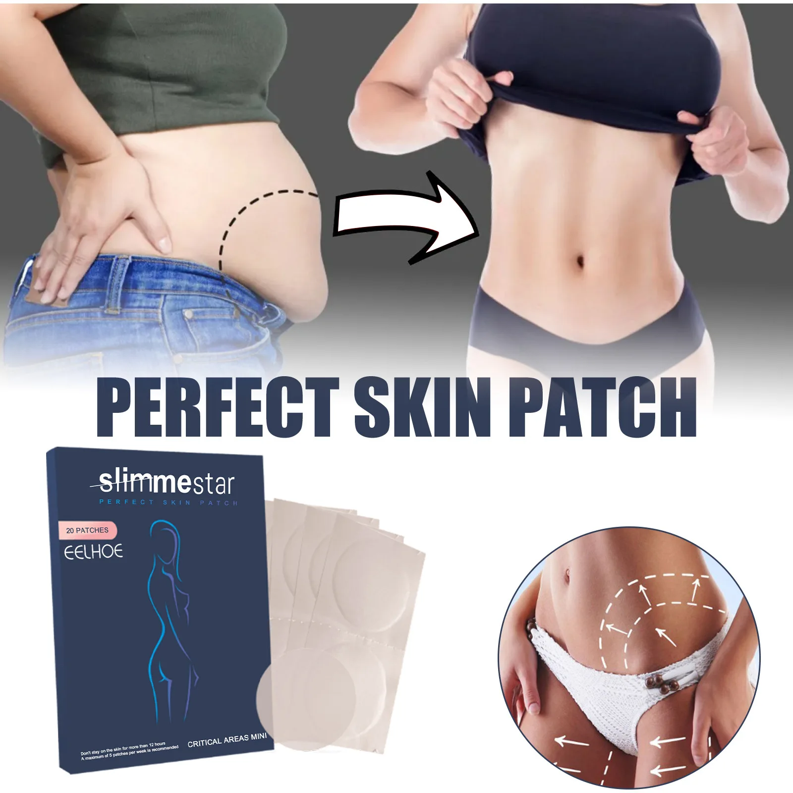 

20Pcs/Box Weight Loss Slim Patch Navel Sticker Slimming Product Fat Burning Weight Lose Belly Waist Plaster Fat Burner Sticker